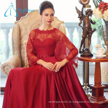 Hochwertiges neues Art- und WeiseSatin-Chiffon- rotes Abend-Kleid